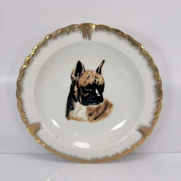 Vintage Brinn’s Made In Japan Boxer Bulldog Decorative Plate - Picture 1 of 7